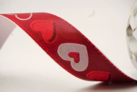 Weißes & rotes Valentinstagsherz Jacquardband_AI-KN